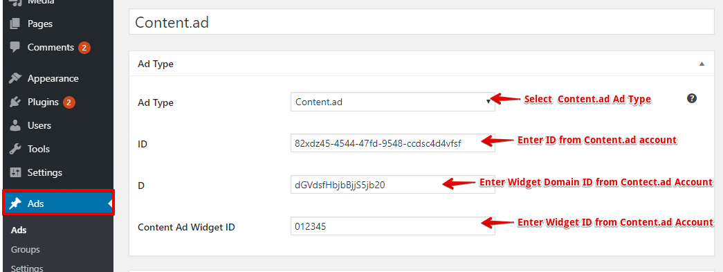 How to add Content.ad ads in WordPress & AMP – Ads For WP Documentation ...